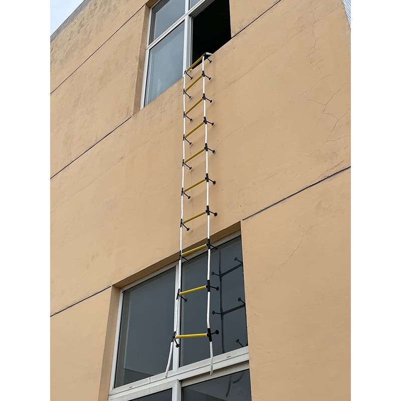 Rope Ladder Fire Escape 8ft with Stand-Off Stabilizers | Emergency