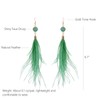 RUOFFETA Long Feather Earrings for Women, Bohemian Elegant Delicate Faux