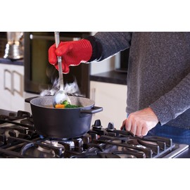 MasterClass Wasserdichter und hitzebeständiger Silikon-Ofenhandschuh mit Fingern - Rot