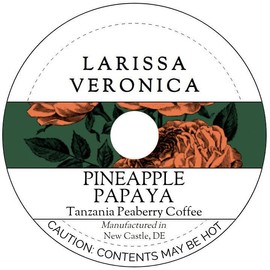Pineapple Papaya Tanzania Peaberry Coffee (Single Serve K-Cup Pods) (Gourmet, Naturally Flavored, Whole Coffee Beans) (12 pods, ZIN: 576929)