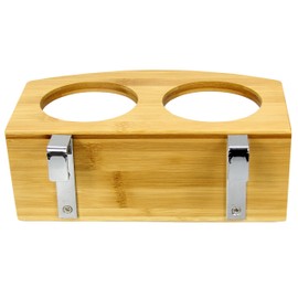 Woodquail Bamboo Clip on Cup Holder Hanging Shelf, Small Bedside Table (Clips 31mm)