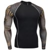 Mens Compression Tights and Shirts Long Sleeve Quick Dry Running