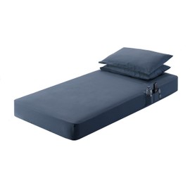 nap Time Semi Truck Interior Sheet Set, 32x80-Piece, Blue, Soft & Durable Polyester Bedding for Truckers, Includes Fitted Sheet, Flat Sheet, Pillowcase. Perfect Size for RV Ekko mattresses
