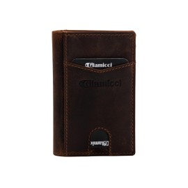Glamicci Minimalist Hunter Slim Wallet for Men & Women | Card Holder for Men | Card Holder Wallet for Women | Wallets for Men Slim (RCH4/5), Hunter Brown, Modern
