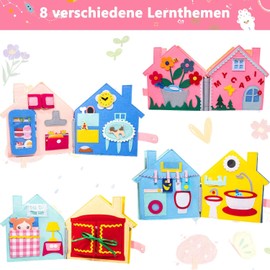 UNOSEKS Quiet Book 1 Year, Felt Book Farm Montessori, Baby Activity Book Educational Toy 3D Felt Busy Book from 1 Year Fabric Book 1-6 Year Gift for Girls Boys