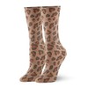 HUE Women's Leopard Trouser Sock, Cashew, One Size