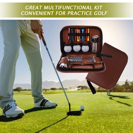 DEWIN Golf Organiser, Leather Organiser Gifts for Men, Multifunctional Outdoor Sporter Gift Set Tool PU Golf Tour Bag Accessoires Kit