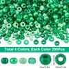 SOFPLATE 1 Box 800Pcs 4 Styles 9mm Pony Green Beads