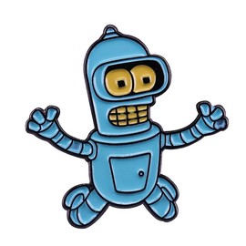 Pinstant Futurama Baby Bender Robot Fry Leela Animated Comedy TV Show 1.25" Enamel Pin Badge, 1.25 Inches, Enamel, enamel