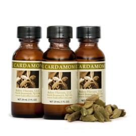 Bakto Flavors Natural Cardamom Extract (1 FL OZ) Pack of 3