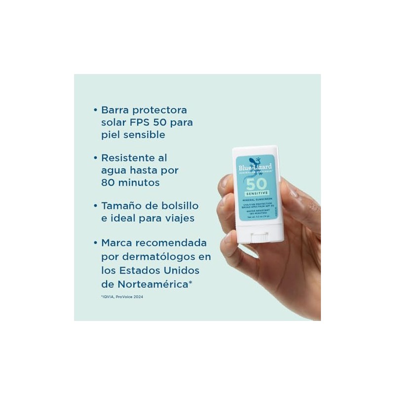 Blue Lizard Barra Protectora Solar Mineral Para Piel Sensible -