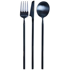 Outlery Travel Cutlery Set, Camping Cutlery Set for 1 Person with Chopsticks and Case in Pocket Size, Dishwasher-Safe Stainless Steel, Easy to Clean, for Picnic and On the Go Whale Blue