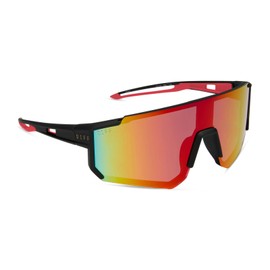 DIFF Sport Heat Designer Shield Sunglasses for women Polarized protection, Matte Black + Rainbow Mirror