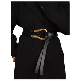 GORGLITTER Women's Renaissance Belt Wrap Belts Pirate Viking Belt with Ring Black One-Size