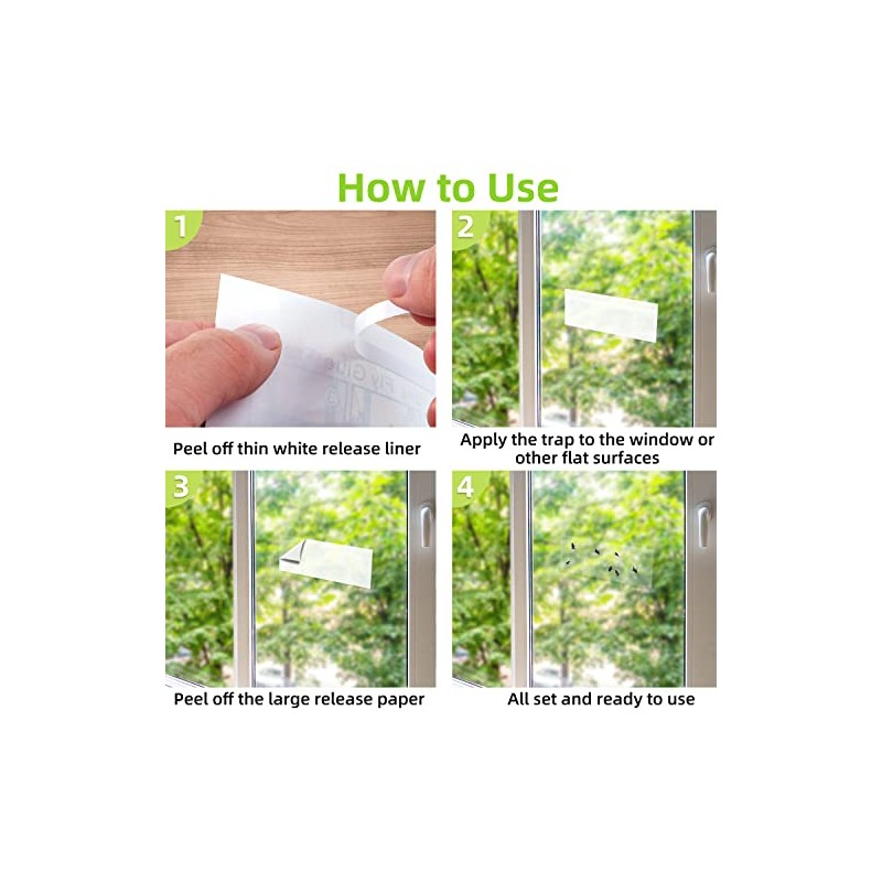 Kensizer 30-Pack Window Fly Traps - Eco-Friendly Indoor Insect Catcher