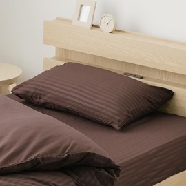 Iris Ohyama PWC-EBS-4363 Single Pillow Cover, Soft Satin Fabric with Elegance, Washable at Home, Embossing, Body-Friendly Quality for a Better Hotel-Like Bedroom, Can Be Used for a Long Time, Durable,