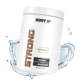 BODY IP Perfect Strong Creatine and Beta Alanine Powder, High-Quality Creapure® Creatine Monohydrate for Muscle Building, Light Citrus Flavour, 480 g, 60 Servings, 100% Vegan, Made in Germany