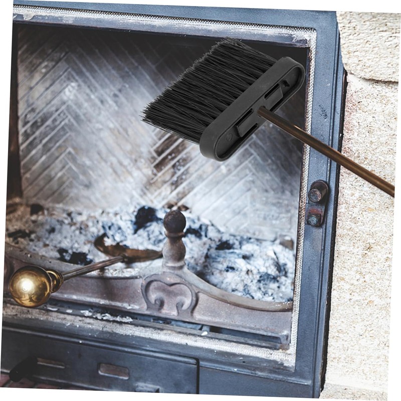 Zerodeko European Style Fireplace Cleaning Brush Set with Ergonomic Handle
