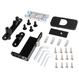 Black Self Closing Pivot Hinge Heavy Duty Hidden Hinges for Commercial/Home, 360 Degree Shaft Stainless Steel Pivot Hinge for Wood Secret Door, 2 Way Adjustable Hinges