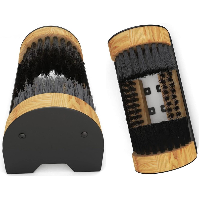 Heavy Duty Wooden Shoe Brush Cleaner Outdoor Floor Mount or