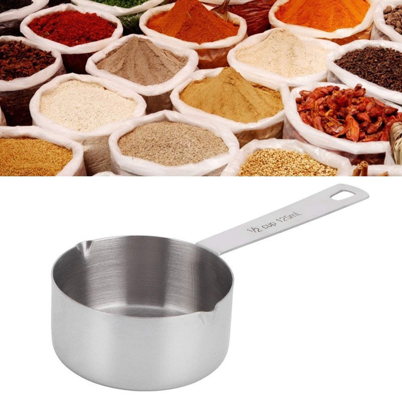 Measuring Cup, Stainless Steel Measuring Kitchen Baking Spoon for Dry