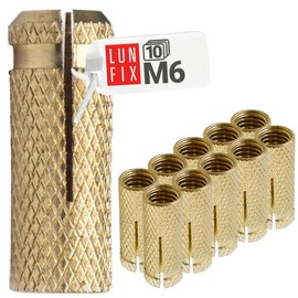 M6 Wall Anchor Set of 10 Brass Dowels 6 mm Drop In Anchor Expansion Sleeve