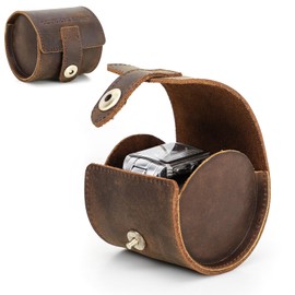 CONTACT'S FAMILY Watch Storage Box, Watch Gift Box, Genuine Leather Watch Protective Roll Travel Case for Jewelry Watch (Coffee)