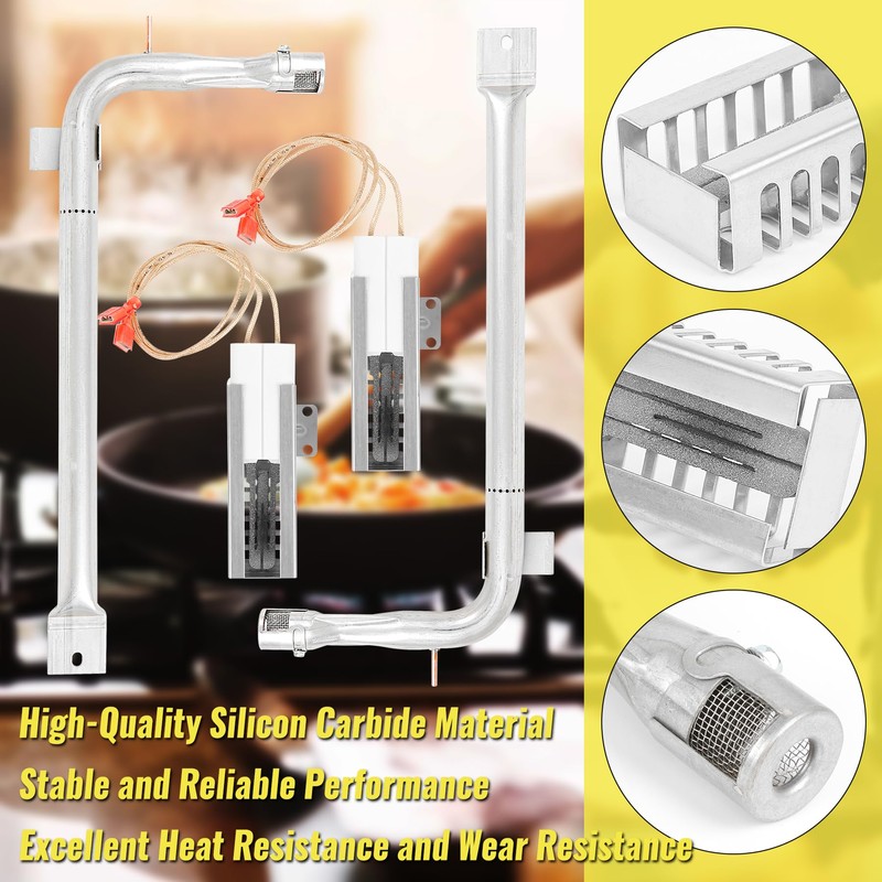 2Pack Oven Igniter PB040001&Burner Tube PB050012 for Viking Range