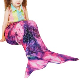 Catalonia Classy Mermaid Blanket, Fluffy Plush Fleece Mermaid Fin Cuddly Blanket, Mermaid Gift for Girls Adults, 155 x 50 cm, Starlight