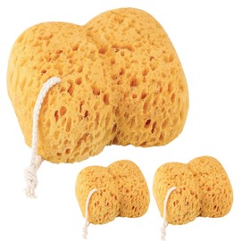 3 Bath Sponges, Natural Sea Water Sponge Wash Sponges for Body, Ultra Soft Exfoliating Body Sponge with Dense Foam, Gentle Cleansing for Sensitive Dry Skin