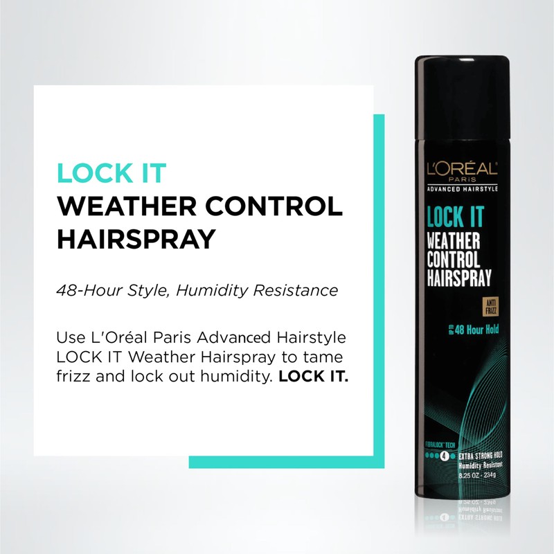 L'Oréal Paris Advanced Hairstyle LOCK IT Weather Control Hairspray, 8.25