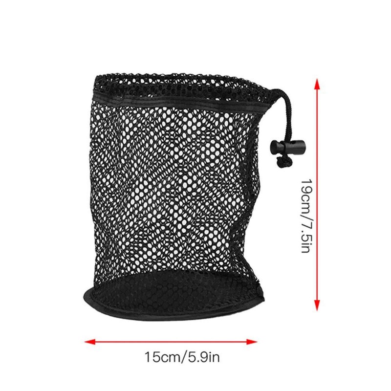 fasient1 Golf Ball Bag Black Mesh Nylon Sack Bag Portable