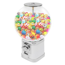 BANLICALI Candy Vending Machines for Business, 18" H Modern Mini Vending Machine with Keys, Freestanding Gumball Bank for 0.39-1.26 inch Ball, Suitable for 1 Dollar Coin White