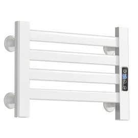 MEGA YU NENG Electric Towel Warmer,Wall Mounted Towel Warmer Rack for Bathroom,Heated Towel Racks with Timer & Temperature Multi-Level Adjustments, Hot Plug-in Bath Towel Heater White