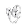 MUNDELL 925 Sterling Silver Ring Water Droplet Open Ring Minimalist