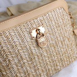 HISYI Shoulder Handbag Women Fashion Handbag Shoulder Bag Ladies Summer Straw Woven Crossbody