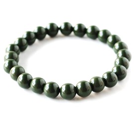 GOLD STONE Green Beitstone Bracelet, 0.3 inches (8 mm), Made in Taiwan, Negative Ion Measure, Radium, Green, Hoctrite, Inner Diameter: Approx. 7.5 inches (19 cm)