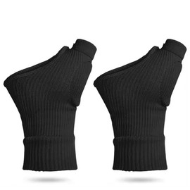 1 Pair Arthritis Wrist & Thumb Support Brace | Compression Wrist Brace for Hand Instability, Improve Circulation | Provide Excellent Support for Thumb Injury, Carpal Tunnel, Tenosynovi (Black, L)