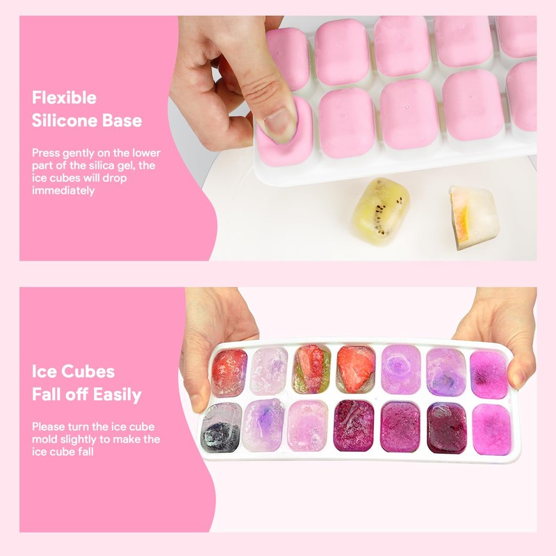 Ice Cube Trays 4 Pack, Airabc Silicone Ice Cube Trays