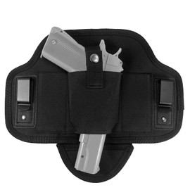 Depring Pancake Gun Holster Ambidextrous IWB Concealed Carry Holster with Grip and Barrel Guard for Subcompact to Full Size Handguns