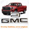 Auto Front GMC White Black Emblem Overlay 2019-2025 GMC Sierra