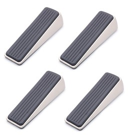 Set of 4 NUZAMAS Door Stop, Mounting Free, Zinc Alloy Made, Door Buffers with Rubber Protection, Non-Slip, Heavy Duty Metal Doorstop Stopper Bumper Buffer