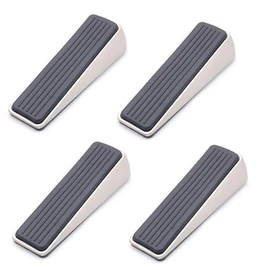 Set of 4 NUZAMAS Door Stop, Mounting Free, Zinc Alloy Made, Door Buffers with Rubber Protection, Non-Slip, Heavy Duty Metal Doorstop Stopper Bumper Buffer
