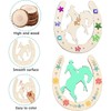 Wooden Horseshoe Craft Set, 41 Pieces Horseshoe Children's Birthday Crafts,