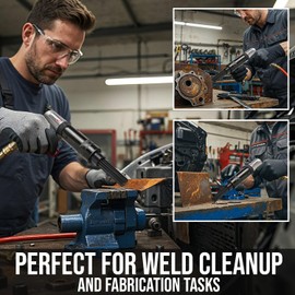 LE LEMATEC Air Needle Scaler with Chisel Kit, 4800 BPM Pneumatic Hammer for Rust & Paint Removal, Metal Scraper Tool - LE-AN324K