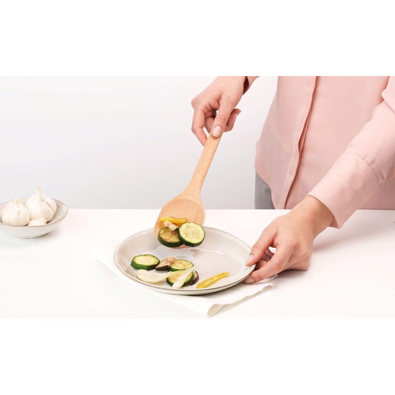 Brabantia 3 Piece Wooden Kitchen Utensil Set (Beech Wood) Spoon,