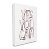 Stupell Industries Yes You Can Phrase Minimal Pink Bold Text, Design by Martina Pavlova Canvas Wall Art, 36 x 48