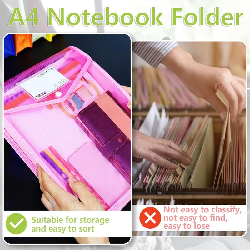 A4 Document Folder, Pack of 5, Plastic Document Bag, Collecting