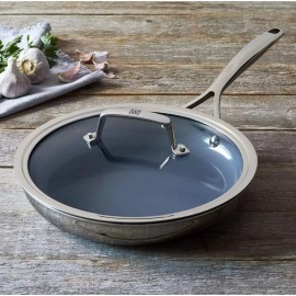 ZWILLING Energy Plus 10" 18/10 Stainless Steel Nonstick Frying Pan with Lid