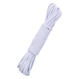 Bungee Cord White 4mm X 12M, Heavy Duty Elastic Shock Cord Nylon Stretch String Bungee Rope Elastic Rope for Luggage, Camping, Kayak, Tie Downs (White, 4mm x 12M)